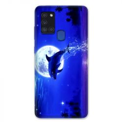 Coque pour Samsung Galaxy A21S Dauphin Lune
