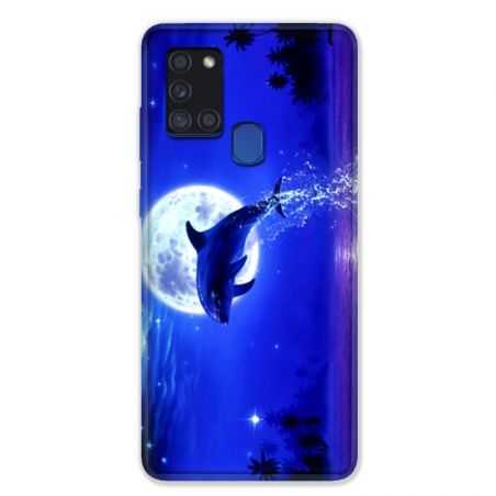 Coque pour Samsung Galaxy A21S Dauphin Lune