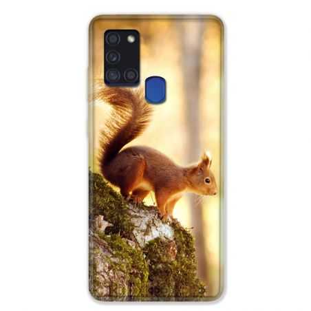 Coque pour Samsung Galaxy A21S Ecureuil Bois
