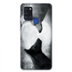 Coque pour Samsung Galaxy A21S Loup Duo