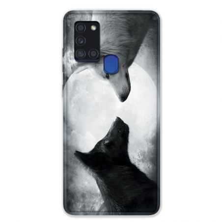 Coque pour Samsung Galaxy A21S Loup Duo