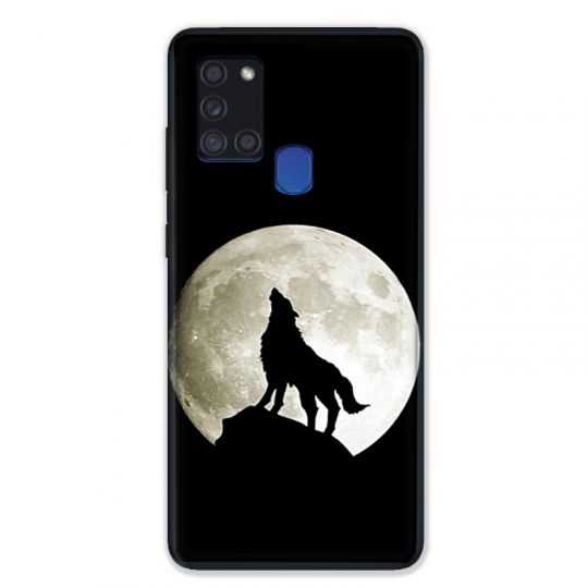 Coque pour Samsung Galaxy A21S Loup Noir