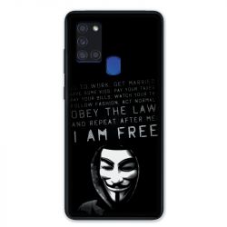 Coque pour Samsung Galaxy A21S Anonymous I am free