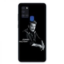 Coque pour Samsung Galaxy A21S Johnny Hallyday Noir