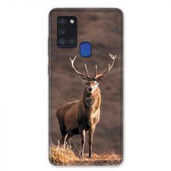 Coque pour Samsung Galaxy A21S Chasse Chevreuil Blanc