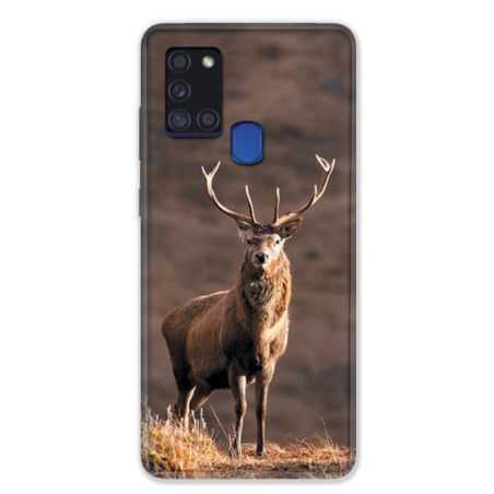 Coque pour Samsung Galaxy A21S Chasse Chevreuil Blanc