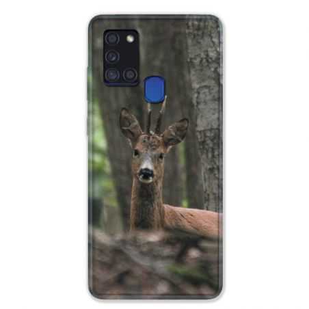 Coque pour Samsung Galaxy A21S Chasse Chevreuil Bois