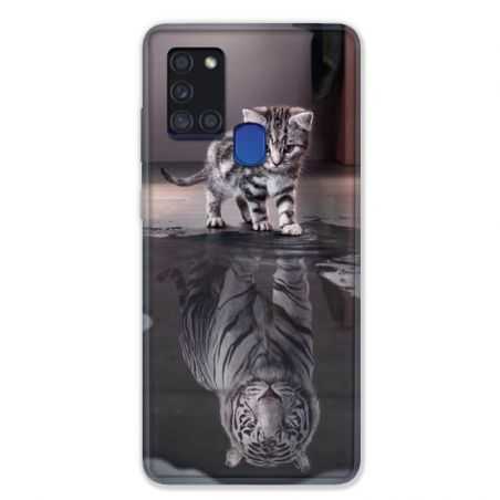 Coque pour Samsung Galaxy A21S Chat Reflet
