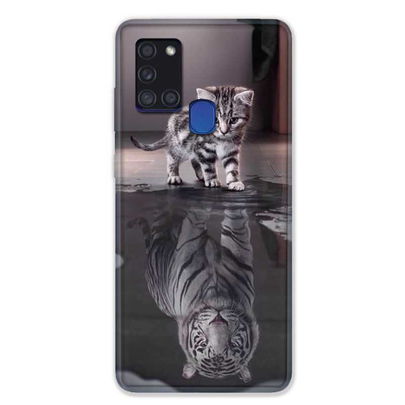 Coque pour Samsung Galaxy A21S Chat Reflet