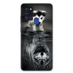 Coque pour Samsung Galaxy A21S Chien Reflet