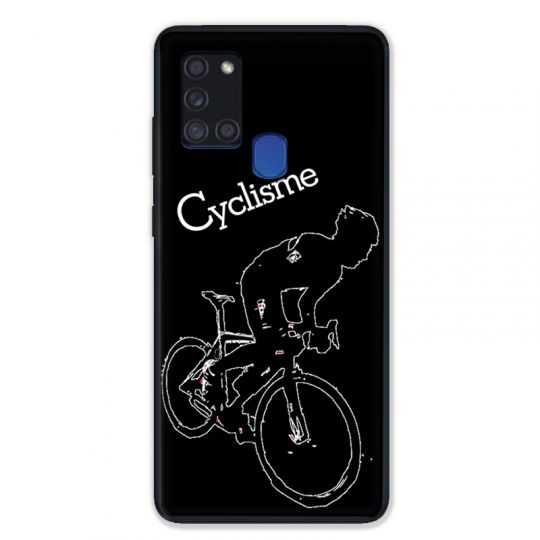 Coque pour Samsung Galaxy A21S Cyclisme Ombre Blanche