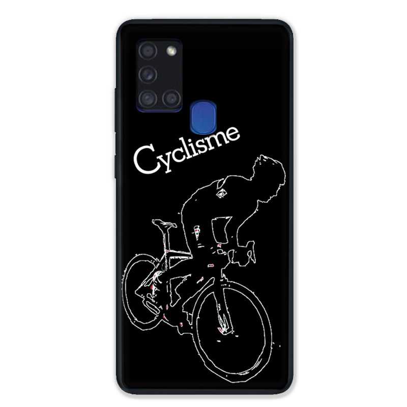 Coque pour Samsung Galaxy A21S Cyclisme Ombre Blanche