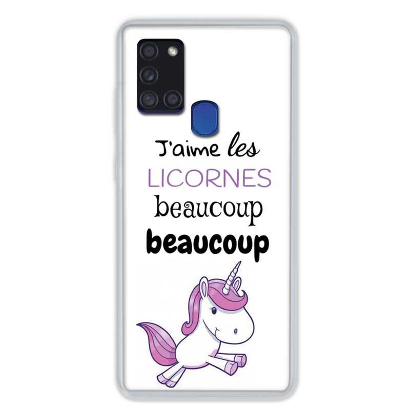 Coque pour Samsung Galaxy A21S Decale Licornes