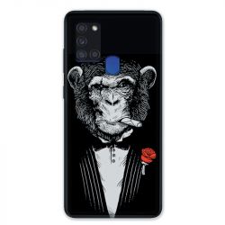 Coque pour Samsung Galaxy A21S Decale Singe Mafia