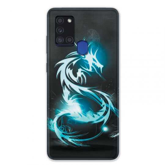Coque pour Samsung Galaxy A21S Dragon Bleu