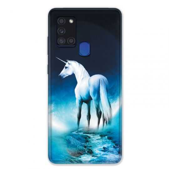 Coque pour Samsung Galaxy A21S Licorne Lune