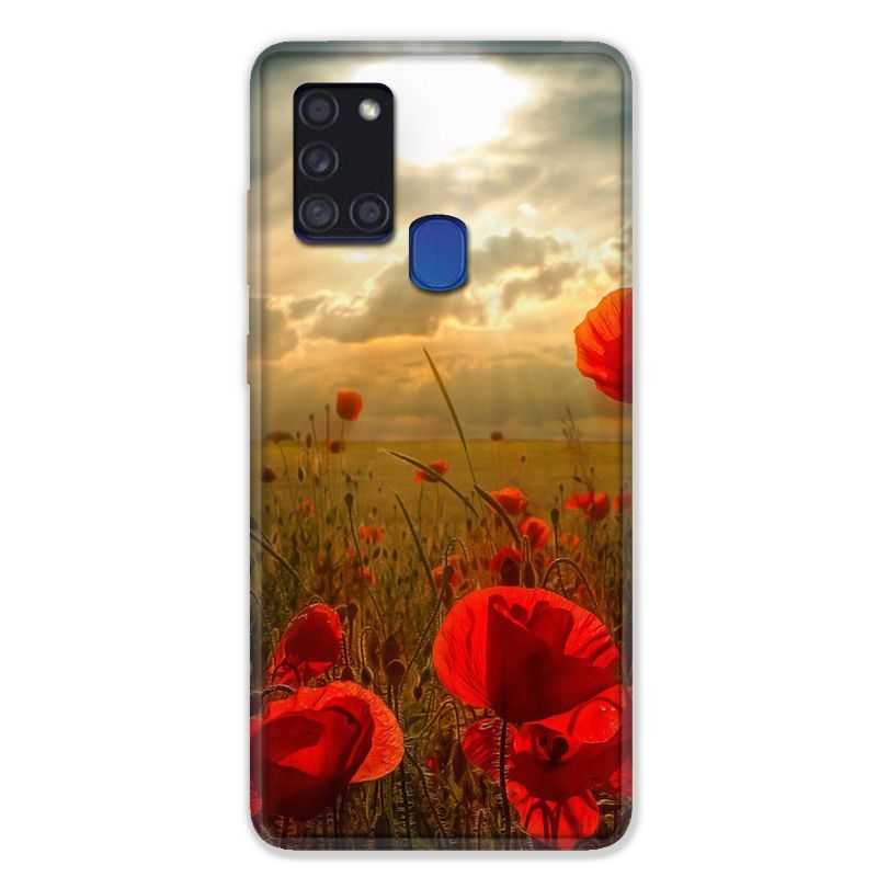Coque pour Samsung Galaxy A21S Fleur Coquelicot