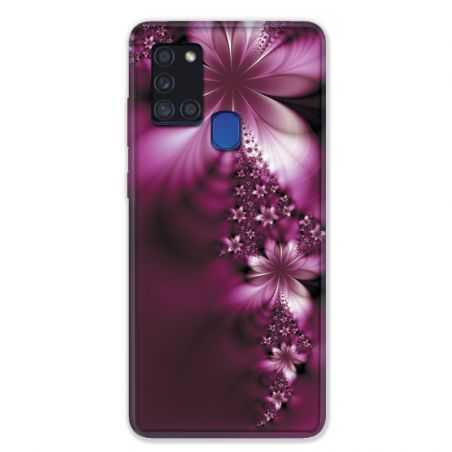 Coque pour Samsung Galaxy A21S Fleur Violette Montante