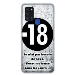 Coque pour Samsung Galaxy A21S Humour 18 Ans