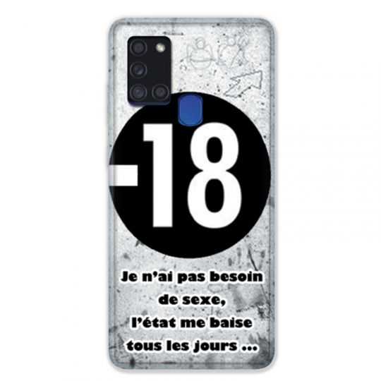 Coque pour Samsung Galaxy A21S Humour 18 Ans