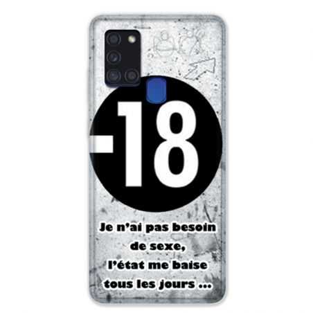 Coque pour Samsung Galaxy A21S Humour 18 Ans