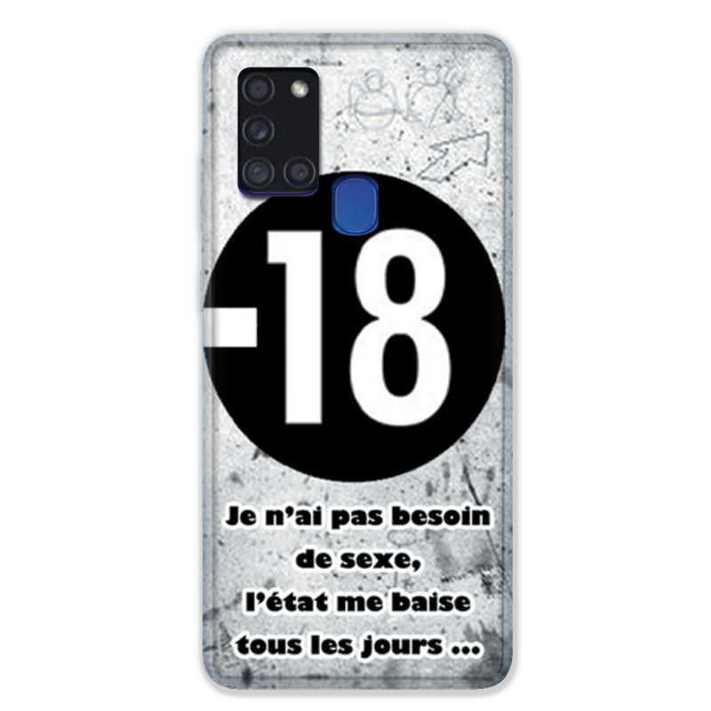 Coque pour Samsung Galaxy A21S Humour 18 Ans