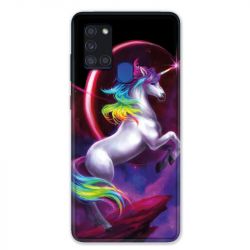 Coque pour Samsung Galaxy A21S Licorne Arc en ciel