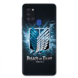 Coque pour Samsung Galaxy A21S Manga Attaque Titans Noir