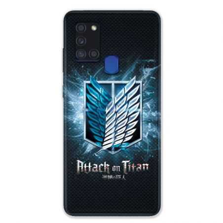 Coque pour Samsung Galaxy A21S Manga Attaque Titans Noir