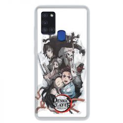 Coque pour Samsung Galaxy A21S Manga Demon Slayer Blanc
