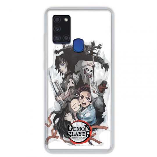 Coque pour Samsung Galaxy A21S Manga Demon Slayer Blanc