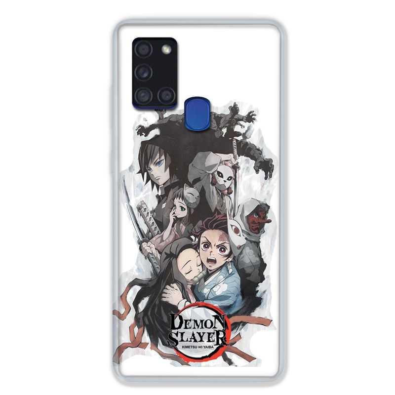 Coque pour Samsung Galaxy A21S Manga Demon Slayer Blanc