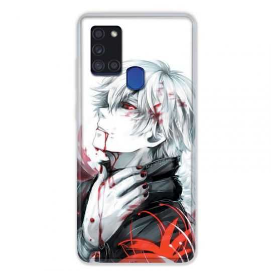 Coque pour Samsung Galaxy A21S Manga Kaneki Blanc