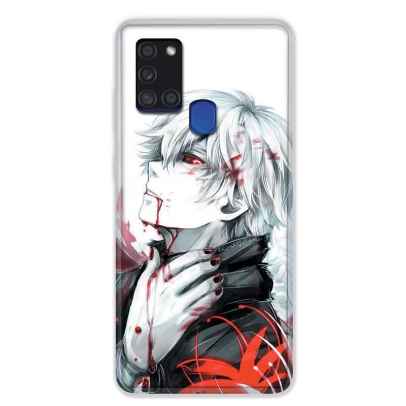 Coque pour Samsung Galaxy A21S Manga Kaneki Blanc