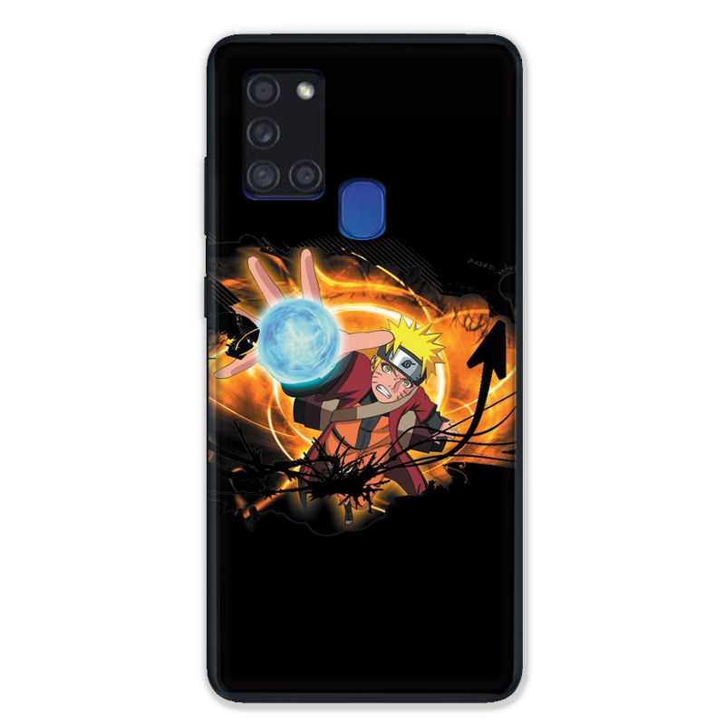 Coque pour Samsung Galaxy A21S Manga Naruto Noir