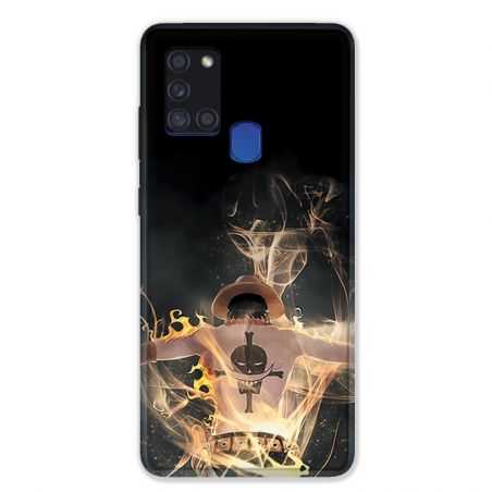 Coque pour Samsung Galaxy A21S Manga One Piece Ace Noir