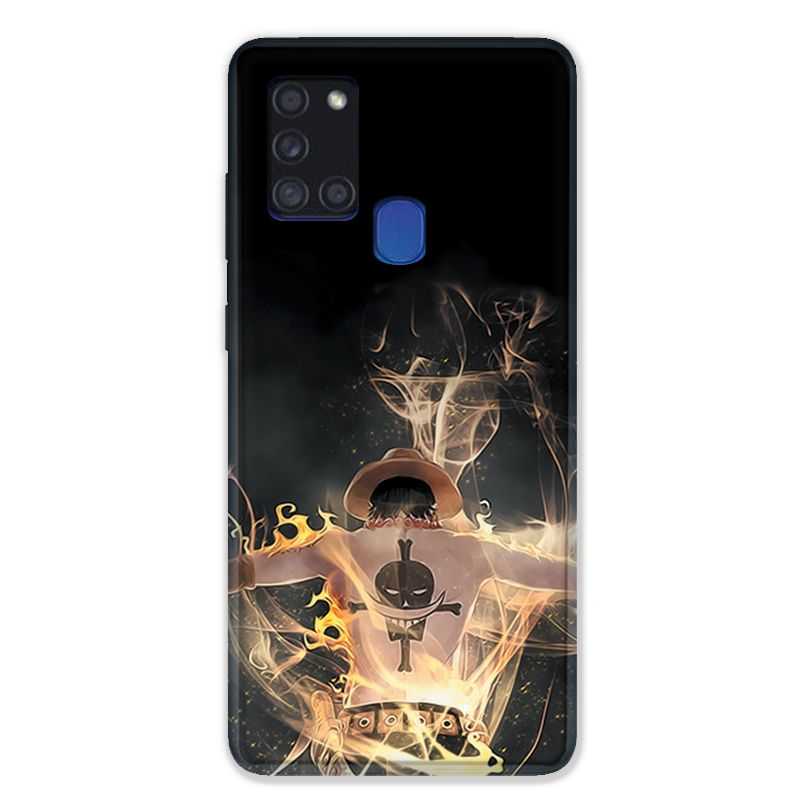 Coque pour Samsung Galaxy A21S Manga One Piece Ace Noir