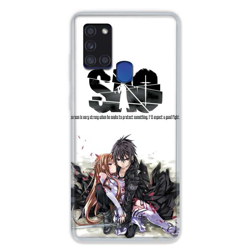Coque pour Samsung Galaxy A21S Manga SAO sword Art Online Blanc