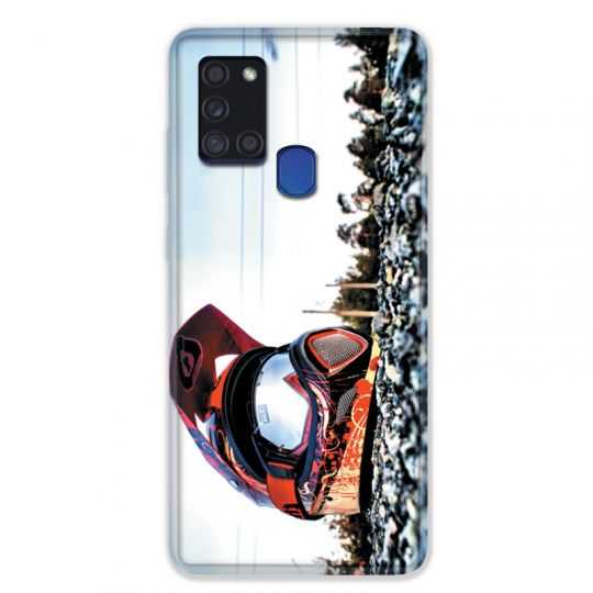 Coque pour Samsung Galaxy A21S Moto Casque Cross