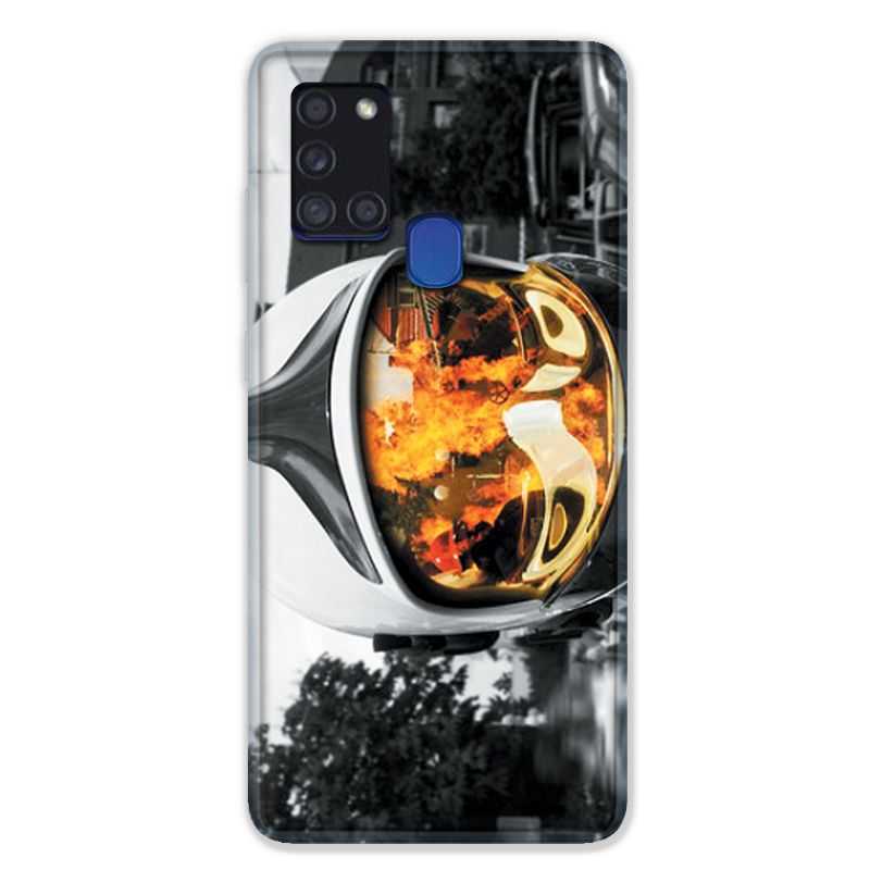 Coque pour Samsung Galaxy A21S Pompier Casque Feu