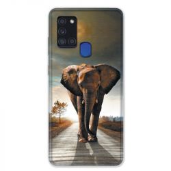 Coque pour Samsung Galaxy A21S Savane Elephant Route