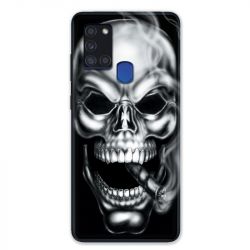 Coque pour Samsung Galaxy A21S Tete de Mort Fume