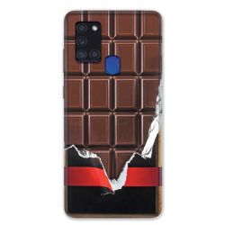 Coque pour Samsung Galaxy A21S Trompe Oeil Chocolat