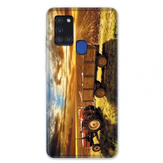 Coque pour Samsung Galaxy A21S Agriculture Tracteur Color