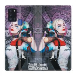 Housse cuir portefeuille pour Samsung Galaxy A21S Harley Quinn Batte