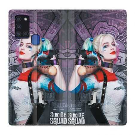 Housse cuir portefeuille pour Samsung Galaxy A21S Harley Quinn Batte