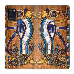 Housse cuir portefeuille pour Samsung Galaxy A21S Egypte Papyrus