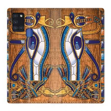 Housse cuir portefeuille pour Samsung Galaxy A21S Egypte Papyrus