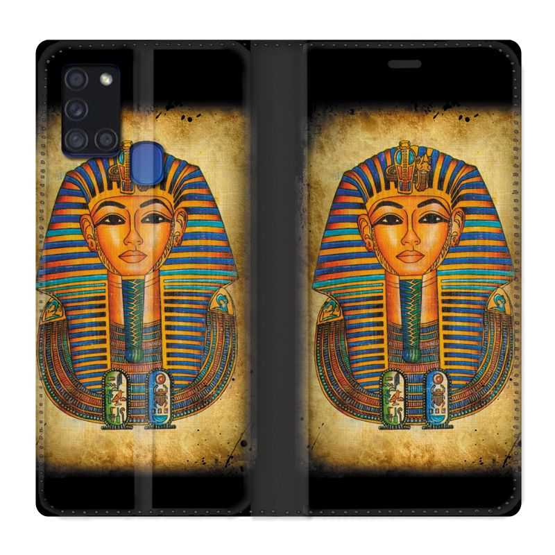 Housse cuir portefeuille pour Samsung Galaxy A21S Egypte Pharaon