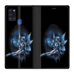 Housse cuir portefeuille pour Samsung Galaxy A21S Fee Bleu